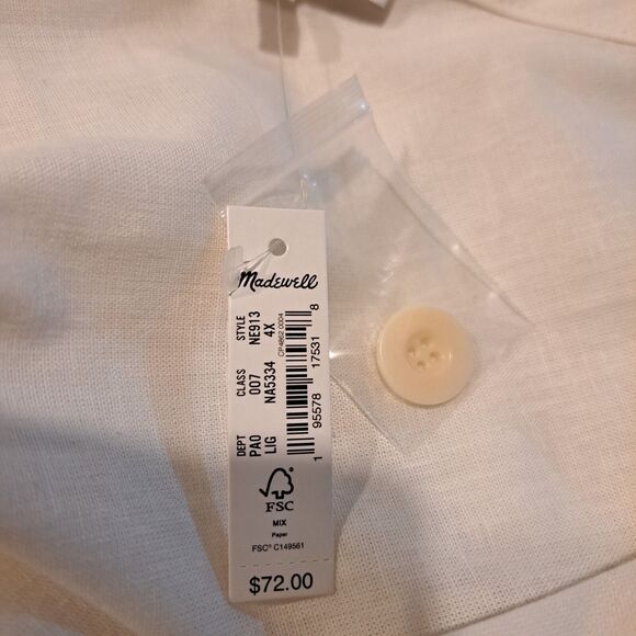 Madewell Plus (Re)sponsible V-Neck Button-Back Sleeveless Top NE913 Sz 4X NWT - Picture 7 of 10